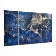 Marble 4 Pieces Mega Glass Wall Art (150x92 cm)