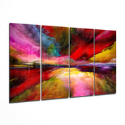 Colorful Clouds 4 Pieces Mega Glass Wall Art (150x92 cm)