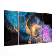 Collision 4 Pieces Mega Glass Wall Art (150x92 cm)