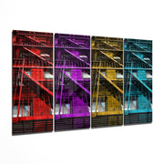 Stairs 4 Pieces Mega Glass Wall Art (150x92 cm)