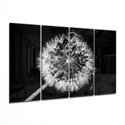Dandelion 4 Pieces Mega Glass Wall Art (150x92 cm)