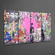 Street Stencil Art Glass Wall Art