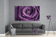 Purple Rose 4 Pieces Mega Glass Wall Art (150x92 cm)