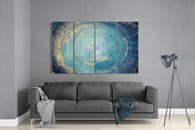 Turquoise 4 Pieces Mega Glass Wall Art (150x92 cm)