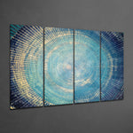 Turquoise 4 Pieces Mega Glass Wall Art (150x92 cm)