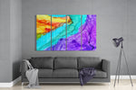Colorful Steam 4 Pieces Mega Glass Wall Art (150x92 cm)