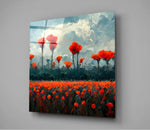 Poppy Glass Wall Art  || Designer Collection | Insigne Art Design