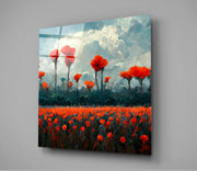 Poppy Glass Wall Art  || Designer Collection | Insigne Art Design
