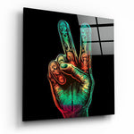 Vierkant Glasschilderij Peace Glasschilderij | Designer collectie