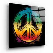 Vierkant Glasschilderij Peace Glasschilderij | Designer collectie