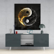 Yin en Yang – Modern Vierkant Glasschilderij