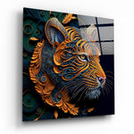 Tijger – Vierkant Glasschilderij