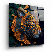 Tijger – Vierkant Glasschilderij