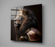 Proud Savanna Lion Glass Wall Art || Designer Collection