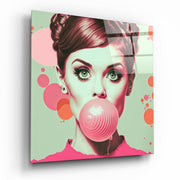 Vierkant Glasschilderij Pop Art Elegant Classic Starlet Glasschilderij