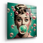 Vierkant Glasschilderij Pop Art Elegant Classic Starlet Glasschilderij