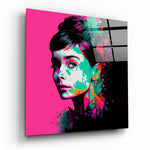 Vierkant Glasschilderij Pop Art Elegant Classic Starlet Glasschilderij