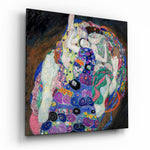 De Maagd van Gustav Klimt – Vierkant Glasschilderij