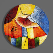 Kleurrijke ballerina in tutu – Rond Glasschilderij