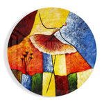 Kleurrijke ballerina in tutu – Rond Glasschilderij