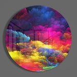 Regenboogveer met wolk – Rond Glasschilderij