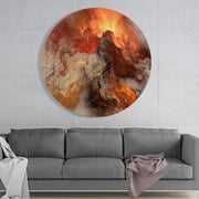 Lava – Rond Glasschilderij
