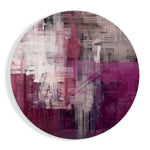 Magenta geweven ruitstructuur – Rond Glasschilderij