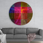 Da Vinci-figuur met binaire code – Rond Glasschilderij
