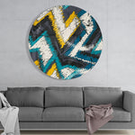 Zigzag – Rond Glasschilderij