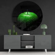 Groene Appel – Rond Glasschilderij