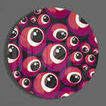 Rood-paars boze-oog kralenpatroon – Rond Glasschilderij