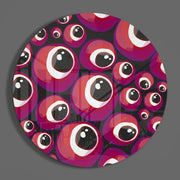 Rood-paars boze-oog kralenpatroon – Rond Glasschilderij