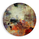 Rustieke aarde-grungecollage – Rond Glasschilderij