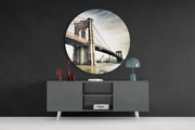 Brooklyn Bridge in sepia – Rond Glasschilderij