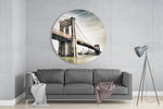 Brooklyn Bridge in sepia – Rond Glasschilderij