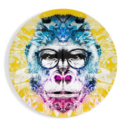 Filosoferende gorilla – Rond Glasschilderij