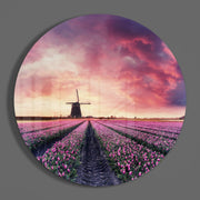 Tulpentuin – Rond Glasschilderij