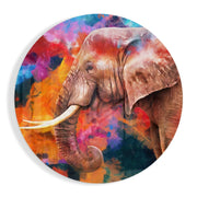 Olifant met sjaal – Rond Glasschilderij