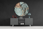 Turquoise marmer – Rond Glasschilderij
