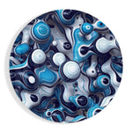 Elegante mix van blauw – Rond Glasschilderij