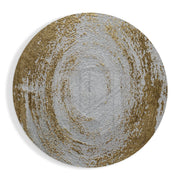 Getextureerde cirkel in crème en goud – Rond Glasschilderij