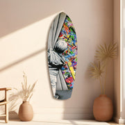 Street Art Curtain Reveal Pop Art Glass Wall Art.