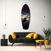 Motorcycle Racer Speed Lines Tempered Glass Wall Art.