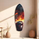 Dragon Sports Car Fire Tempered Glass Wall Art.