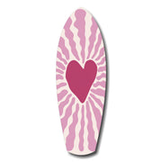 Pink Heart Burst Minimal Glass Wall Art.