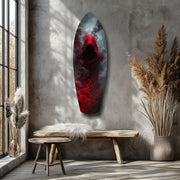Red Hooded Phantom Dark Fantasy Glass Wall Art.