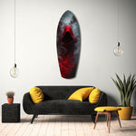 Red Hooded Phantom Dark Fantasy Glass Wall Art.
