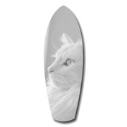 White Cat Profile Minimal Glass Wall Art.