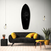 Snarling Black Wolf Dark Glass Wall Art.