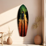Smoke Trail Speedboat Aerial Glass Wall Art.